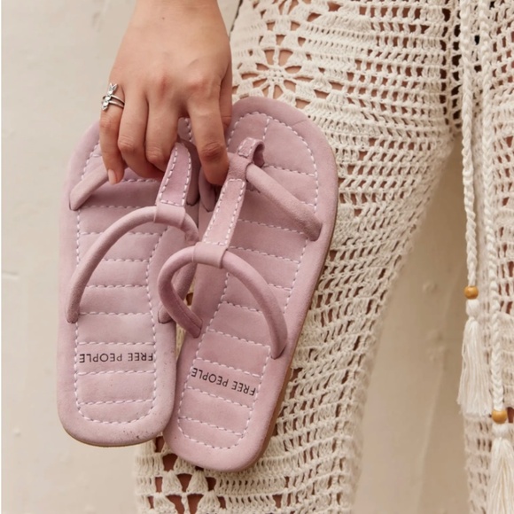 Free People Hadden Suede Slide Sandal Thistle Pink SZ 10 - Picture 2 of 13